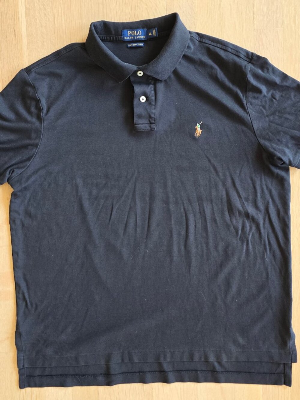 Polo Ralph Lauren Men XL Black Polo Shirt Pony Logo Classic Fit Cotton Preppy